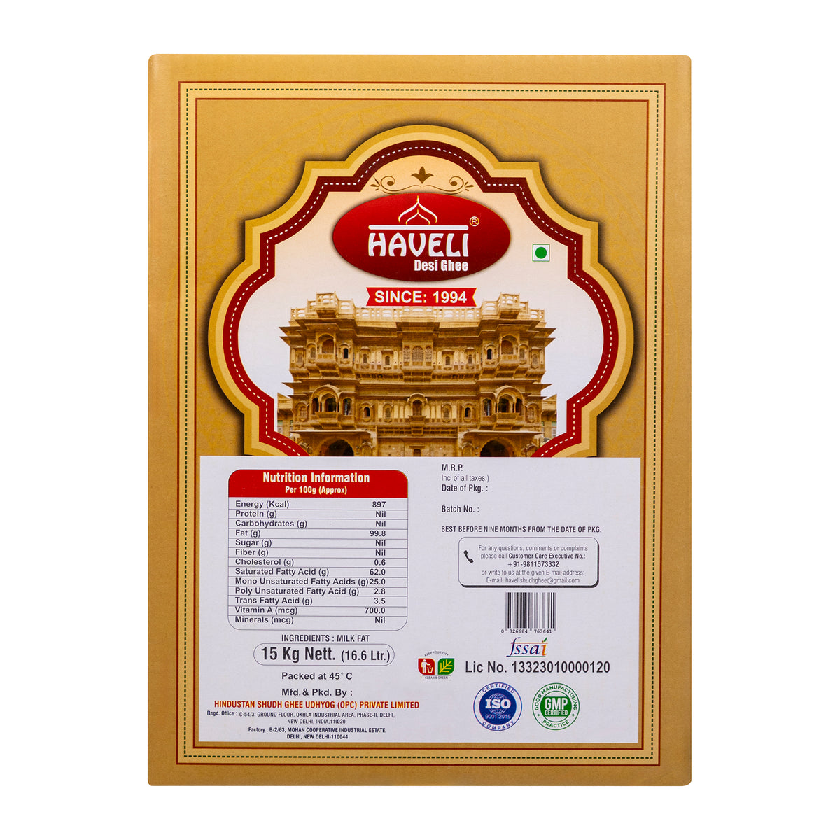 Haveli – Gaon Ka Pakka Ghee 15 KGs